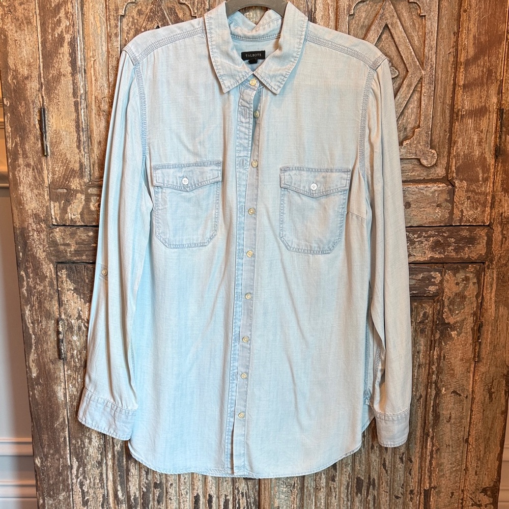 Talbots Light Blue Button-Down Blouse